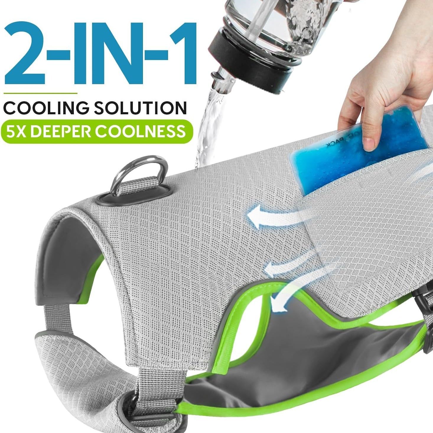 Chaleco Refrescante para Perro con Bolsa de Hielo | Protección contra el Calor en Verano | Tallas S a XXL
