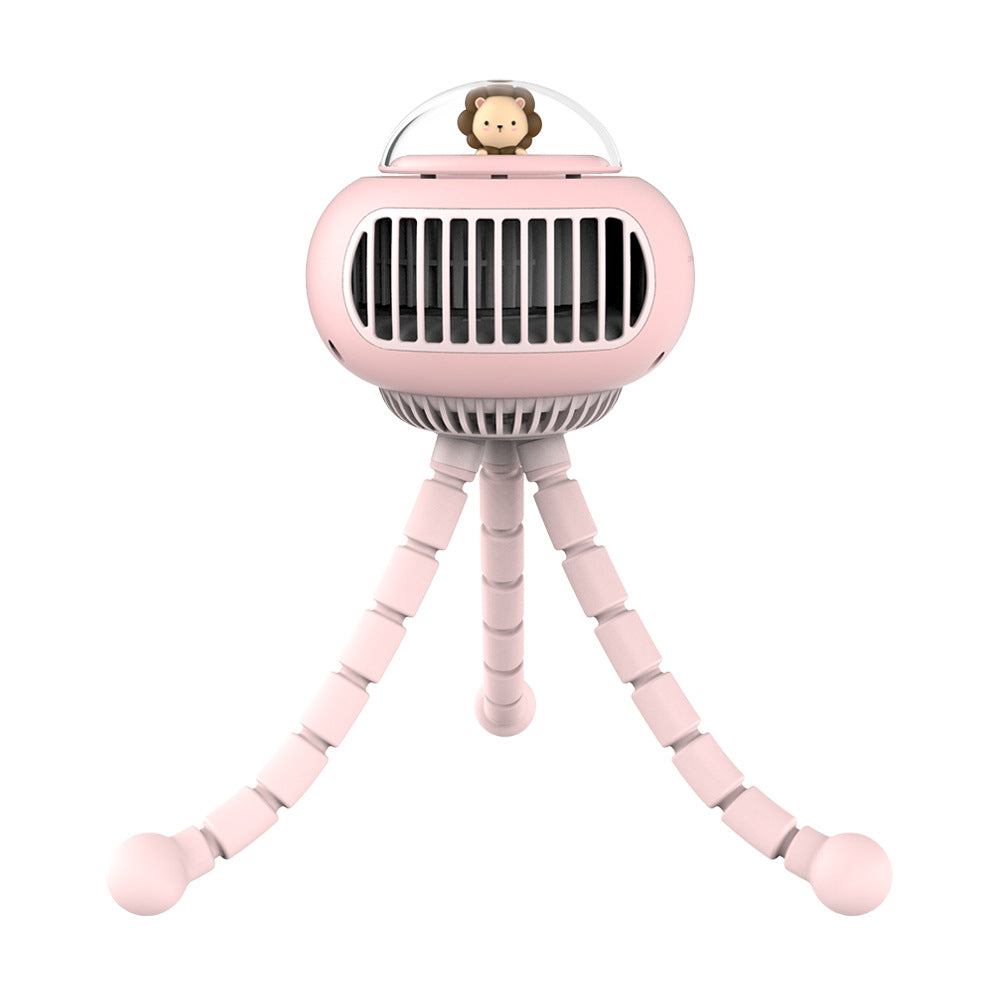 Mini Ventilador Portátil para Bebés Recargable USB con Oscilación y 4 Velocidades | Para Escritorio, Cuello y Mano