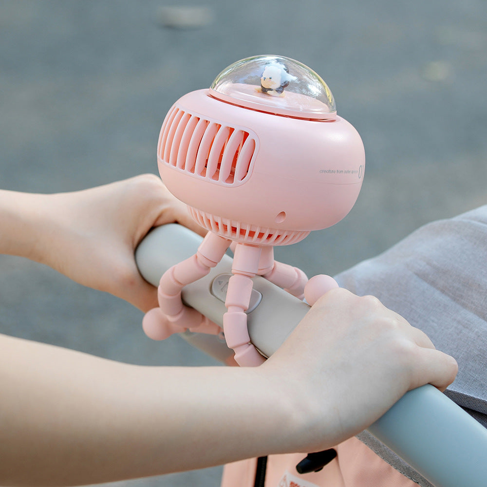 Mini Ventilador Portátil para Bebés Recargable USB con Oscilación y 4 Velocidades | Para Escritorio, Cuello y Mano