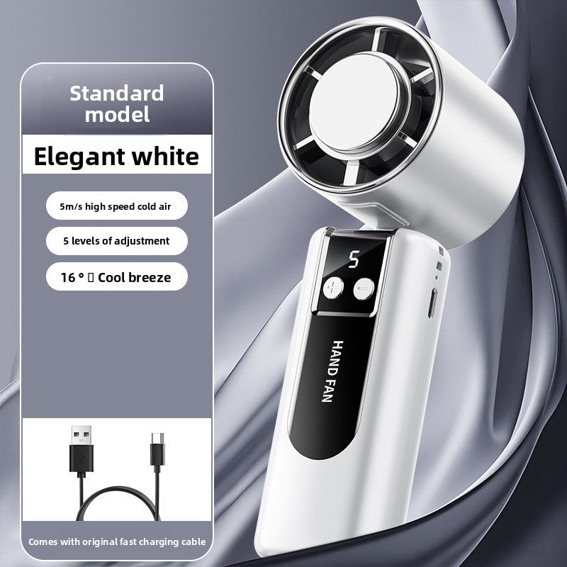 Mini Ventilador Portátil Recargable USB con Oscilación y 4 Velocidades | Para Escritorio, Cuello y Mano