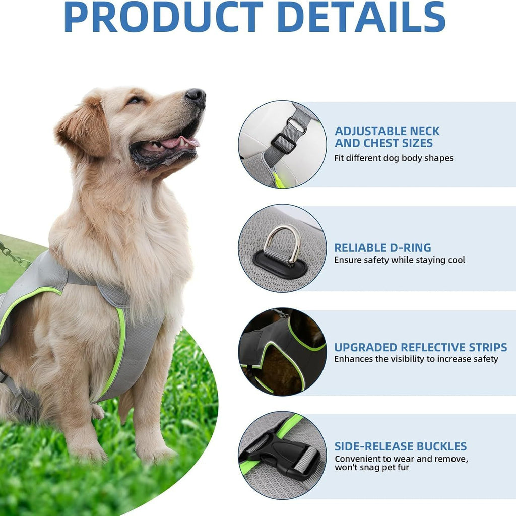 Chaleco Refrescante para Perro con Bolsa de Hielo | Protección contra el Calor en Verano | Tallas S a XXL