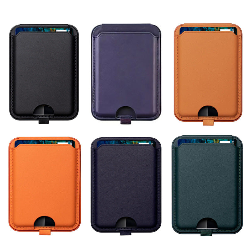 Cartera MagSafe para Celular | Porta Tarjetas de Piel con Soporte | 6 Colores
