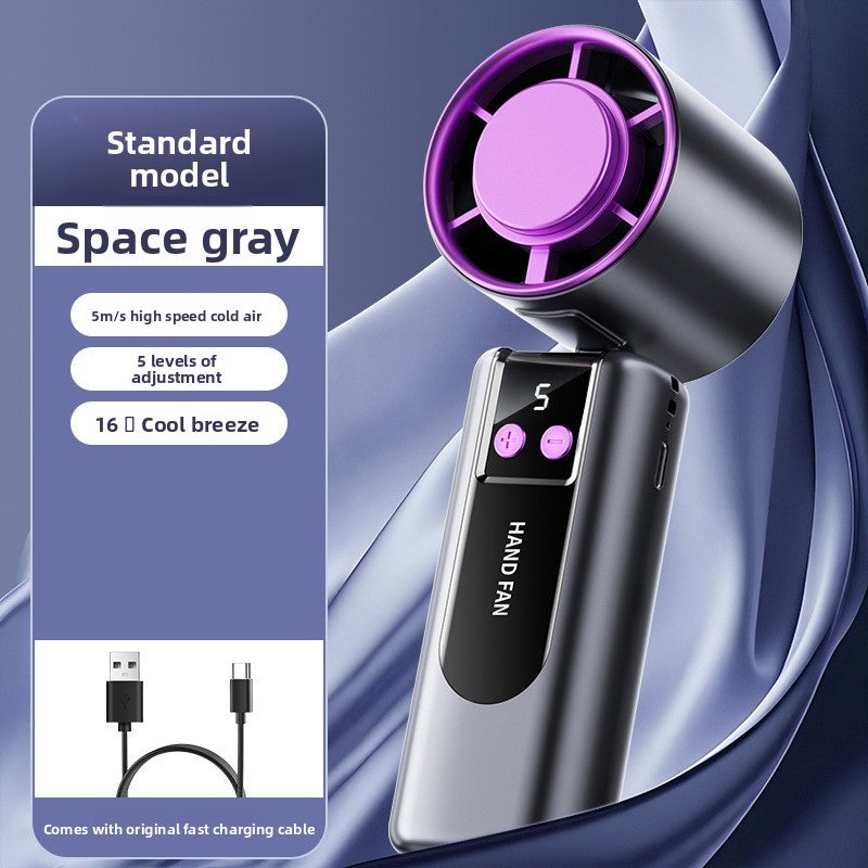 Mini Ventilador Portátil Recargable USB con Oscilación y 4 Velocidades | Para Escritorio, Cuello y Mano